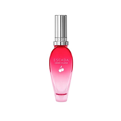 Escada Cherry In Japan Eau de Toilette bottle with cherry blossom design, showcasing its vibrant and elegant appearance.