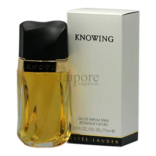 Bottle of Estee Lauder Knowing Eau de Parfum, showcasing its elegant design and floral-woody essence.