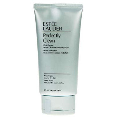 Estee Lauder Perfectly Clean Creme Cleanser/Moisture Mask in a sleek tube, showcasing its creamy texture and elegant packaging.