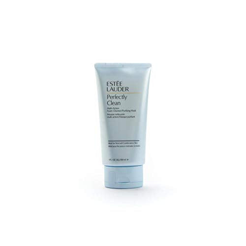 Estee Lauder Perfectly Clean Multiaction Foam Cleanser in a sleek bottle, showcasing its luxurious foam texture.