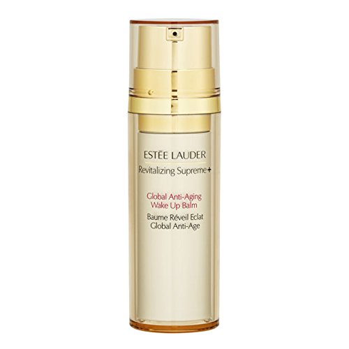 Estee Lauder Revitalizing Supreme and Global Anti-Aging Wake Up Balm in a sleek jar, showcasing its luxurious texture.