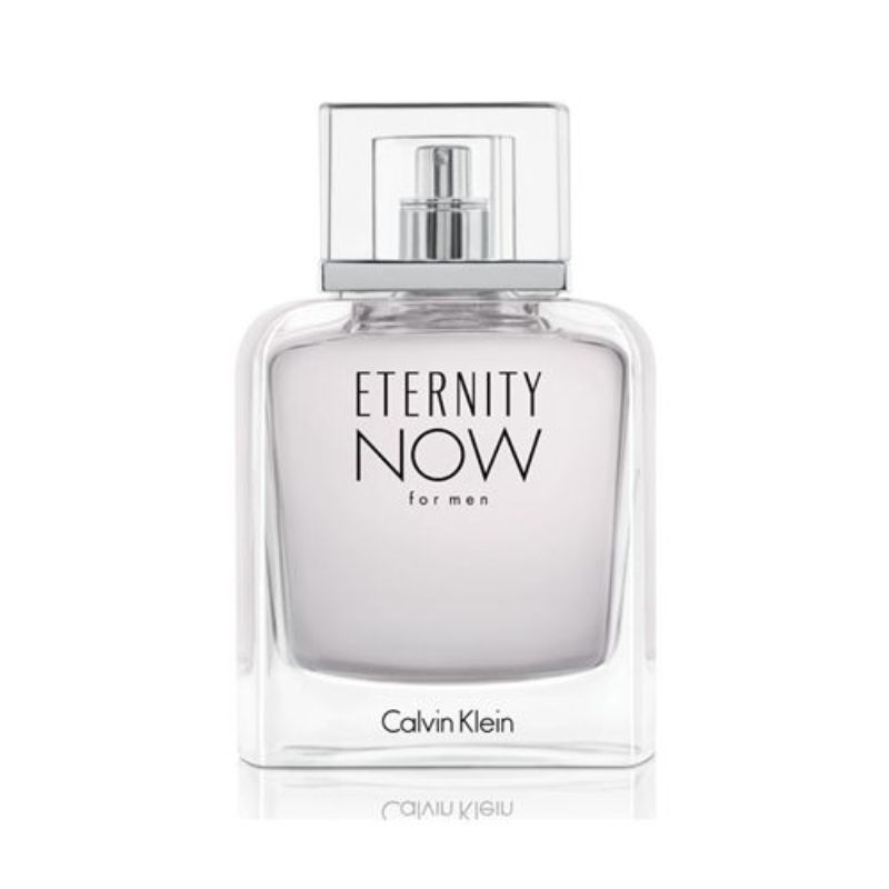 Eternity Now For Men Eau de Toilette by Calvin Klein in a sleek bottle, showcasing its modern design and elegant fragrance.