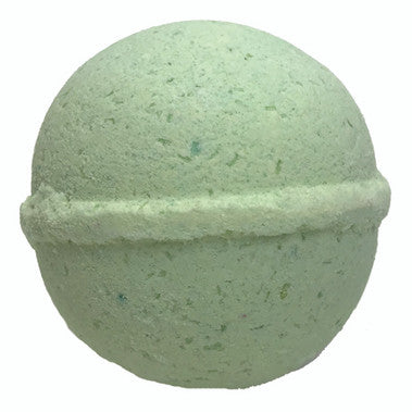 Eucalyptus Bath Bomb in vibrant colors, showcasing its fizzing action in a bath tub.