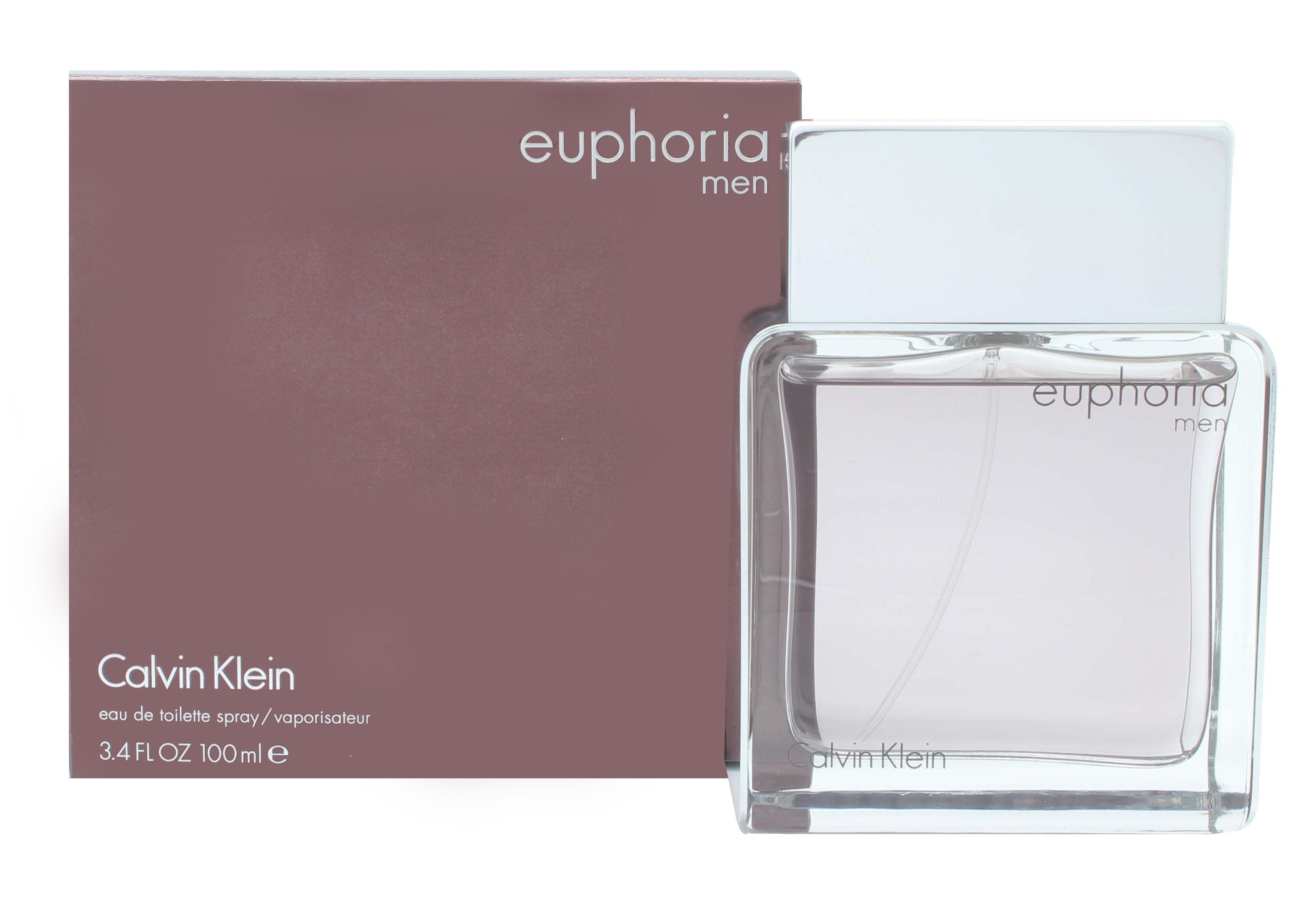 Euphoria Eau de Toilette by Calvin Klein, showcasing its elegant bottle design with a woody aromatic fragrance for men.