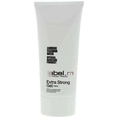 Label.m Extra Strong Gel in a sleek container, showcasing its premium quality and design.