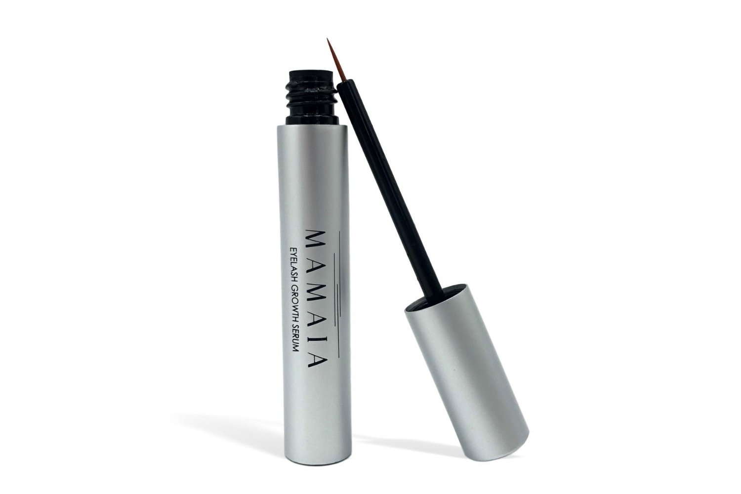 MAMAIA Eyelash Conditioner bottle with a sleek design, showcasing its nourishing formula for longer and thicker eyelashes.