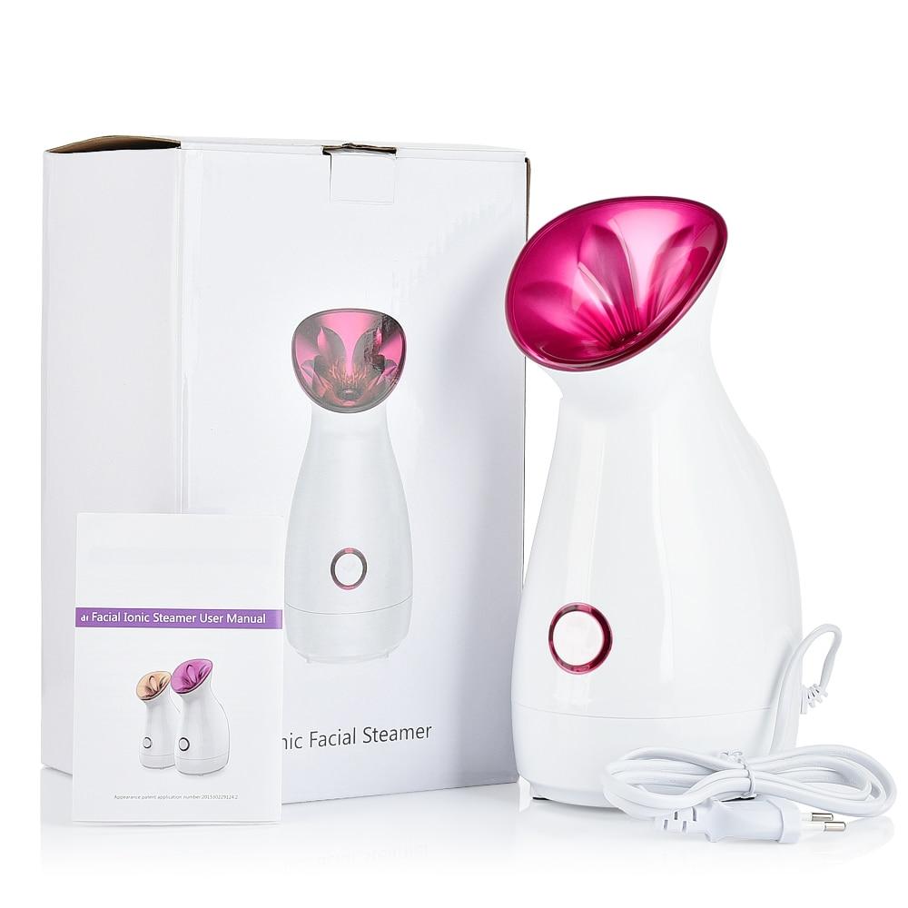 Facial Steamer Nano Lonic Humidifier with steam mist, designed for deep cleaning and moisturizing skin, featuring a sleek acrylic design.