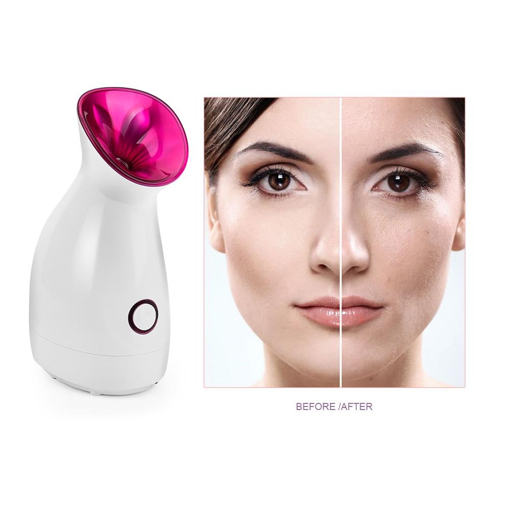 Facial Steamer Nano Lonic Humidifier with steam mist, designed for deep cleaning and moisturizing skin, featuring a sleek acrylic design.