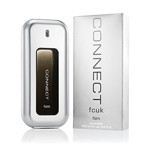 FCUK Connect Eau De Toilette bottle with a sleek design, showcasing its aromatic fragrance for men.