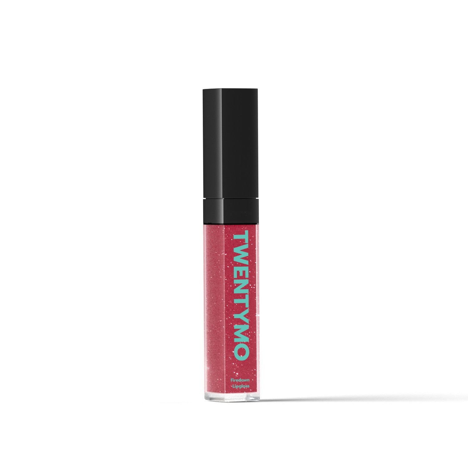 Firedown high-shine lipgloss in a sleek tube, showcasing its glossy finish and vibrant color.