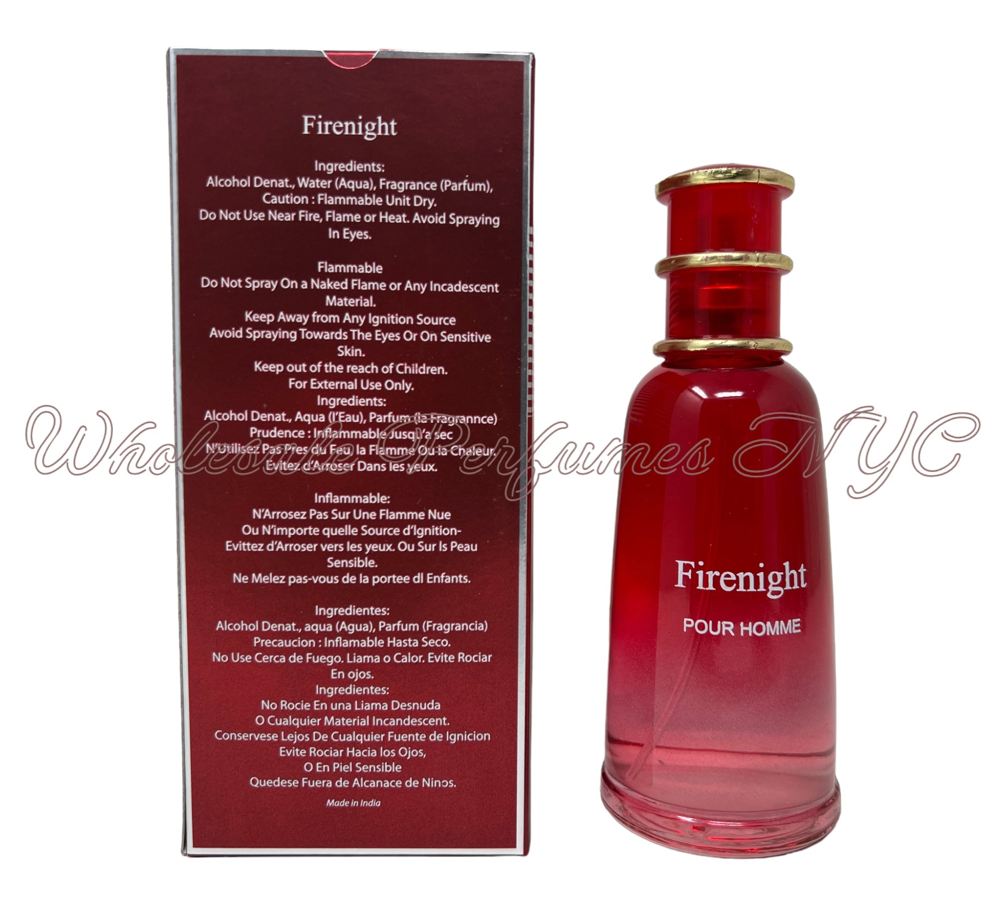 Firenight for Men Eau de Parfum Spray 3.4oz bottle, elegantly designed with a modern touch.