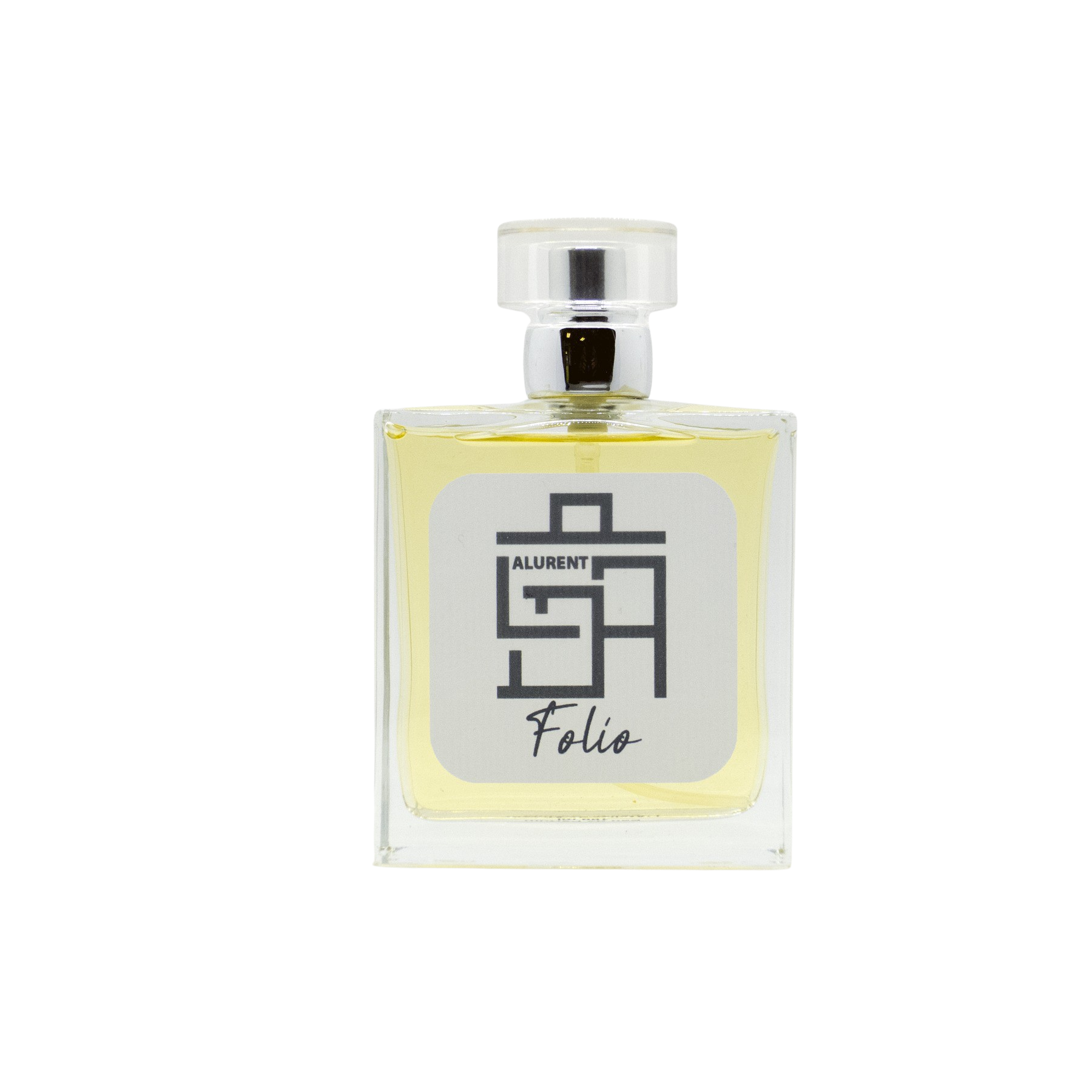 Folio fragrance bottle showcasing its elegant design with leather and spice notes.