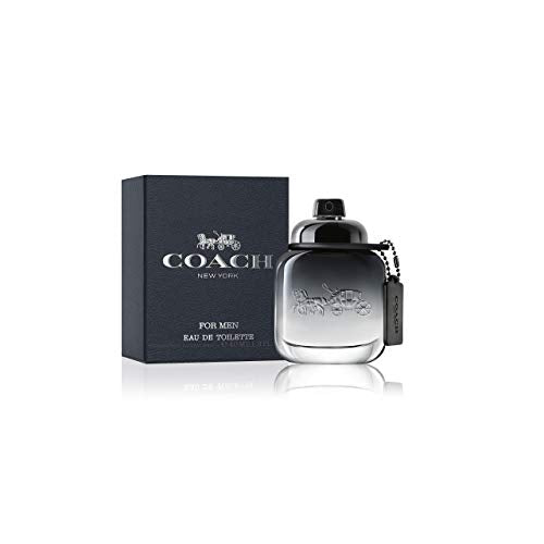 Bottle of Coach for Men Eau de Toilette with a sleek design, showcasing its elegant branding.