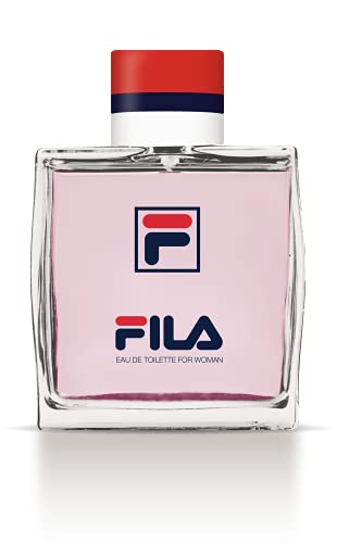 A stylish bottle of Fila For Woman Eau de Toilette, showcasing its elegant design and refreshing fragrance.