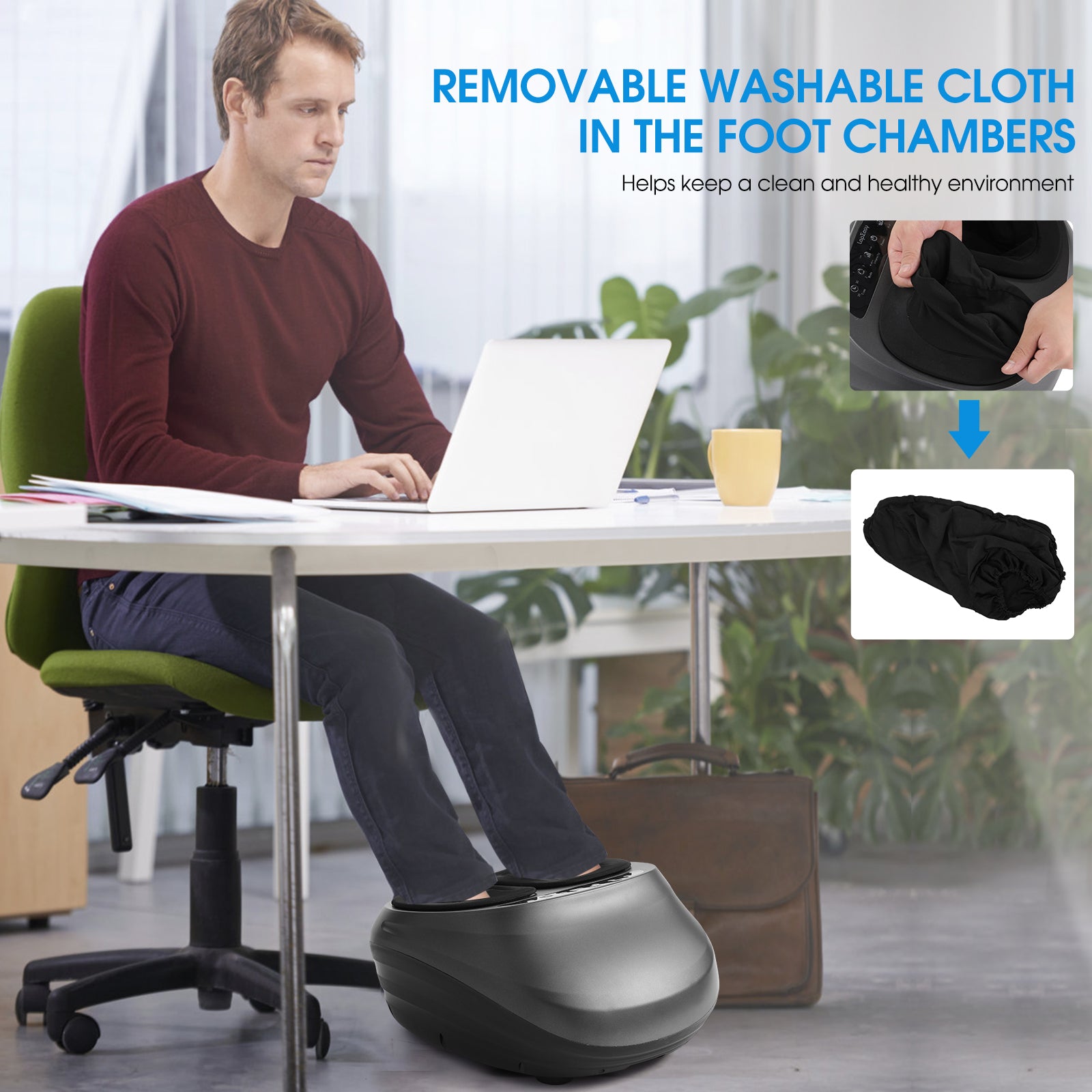 Foot Massager Machine with heat and massage features, designed for comfort and relaxation, suitable for men and women.