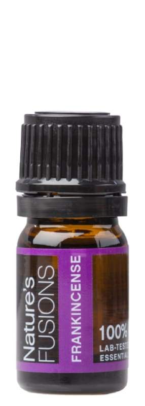 A 5ml bottle of Frankincense Pure Essential Oil with a warm, earthy aroma, ideal for skincare and meditation.