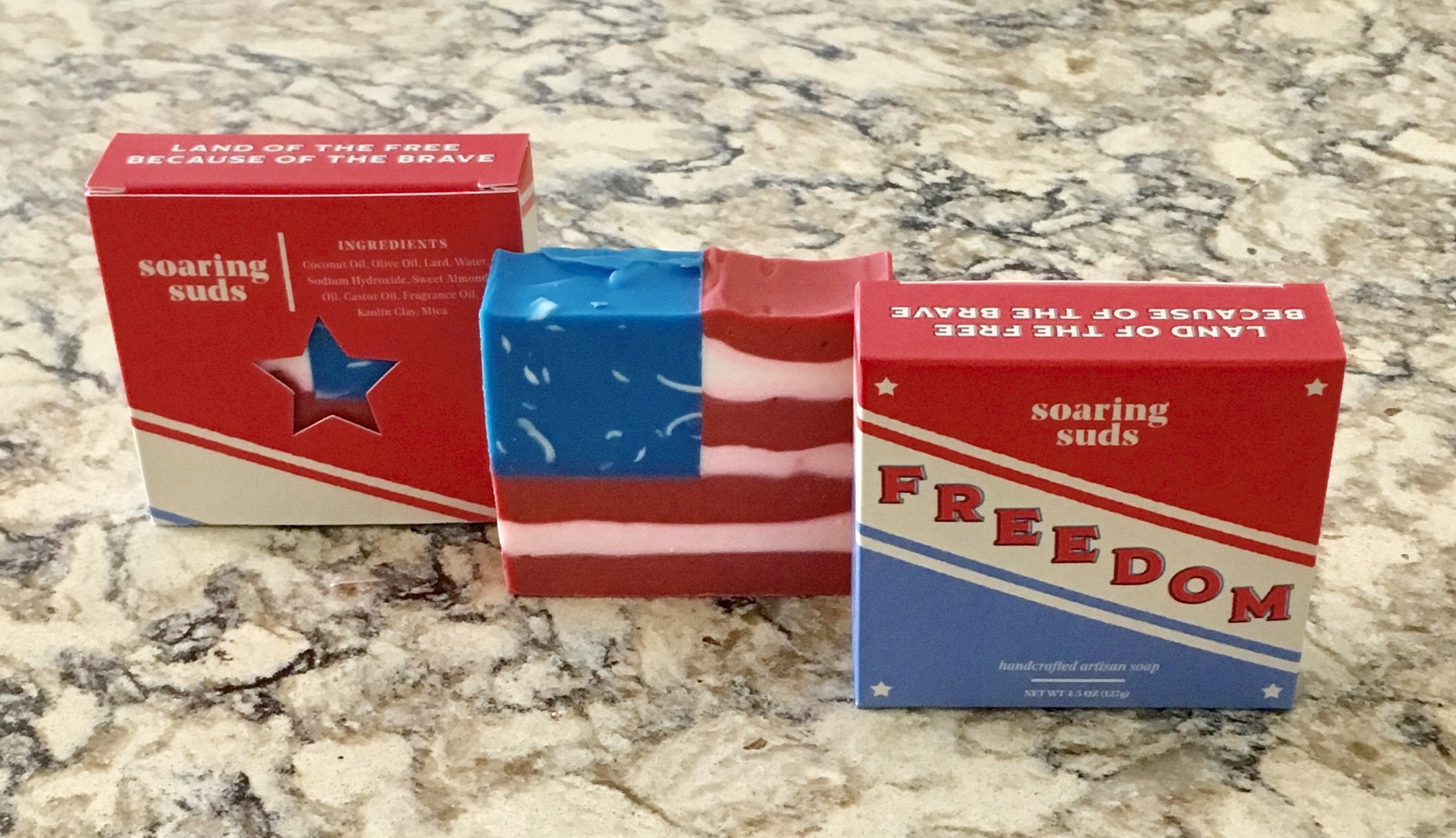 FREEDOM Soap bar with a unisex fragrance, handcrafted in small batches, featuring natural oils and a unique design.