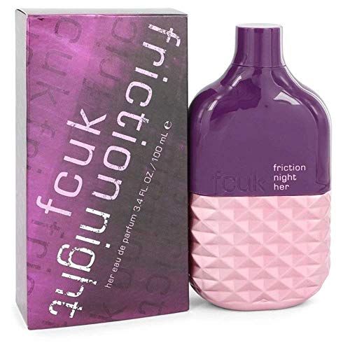 FCUK Friction Night Her Eau de Parfum in an elegant bottle, showcasing its modern design and alluring fragrance.