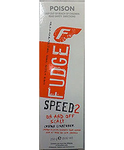 Fudge Professional Speed 2 Cream Lightener in a sleek tube, showcasing its professional-grade formula for quick hair lightening.