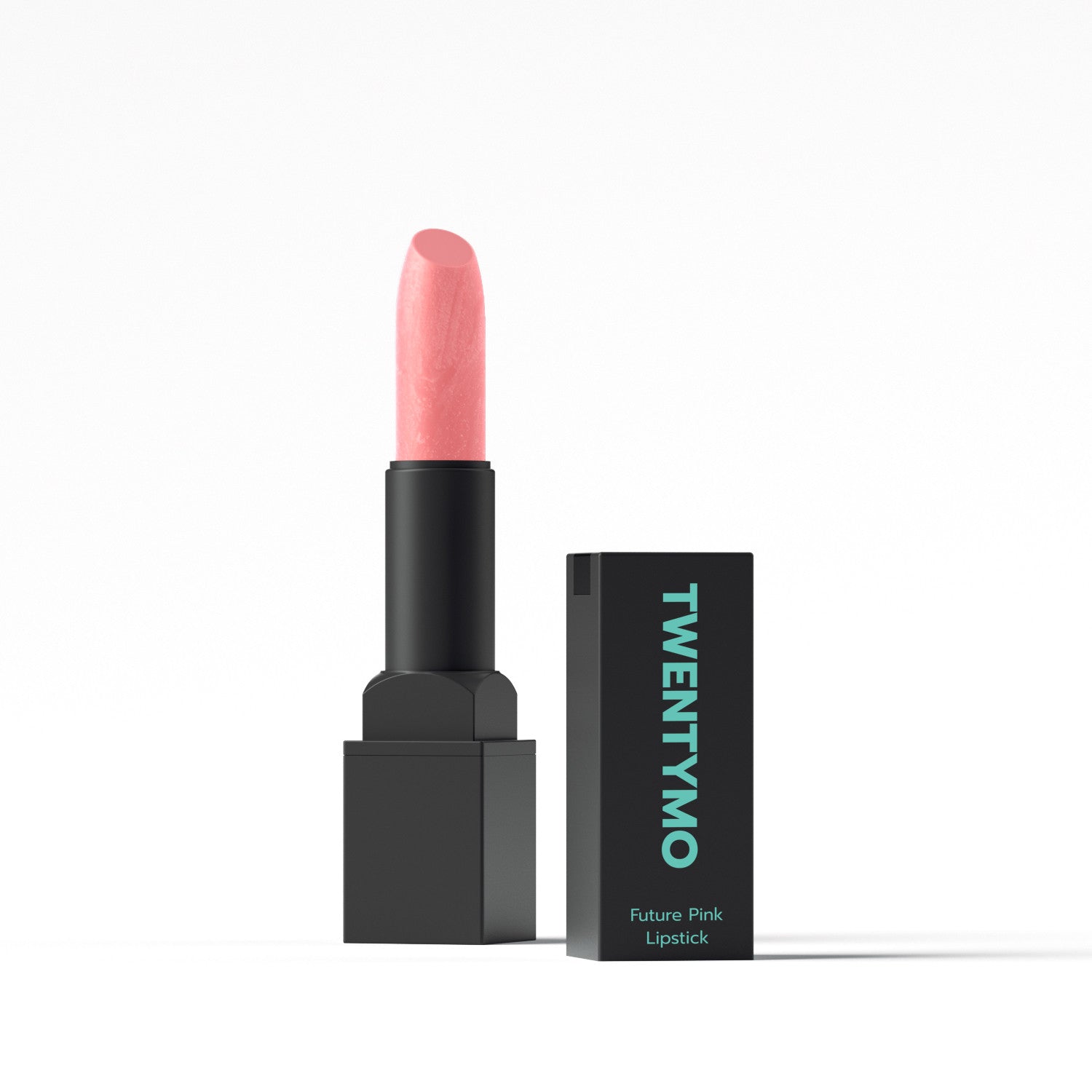 Future Pink high-coverage lip stain in a sleek tube, showcasing its creamy texture and vibrant color.