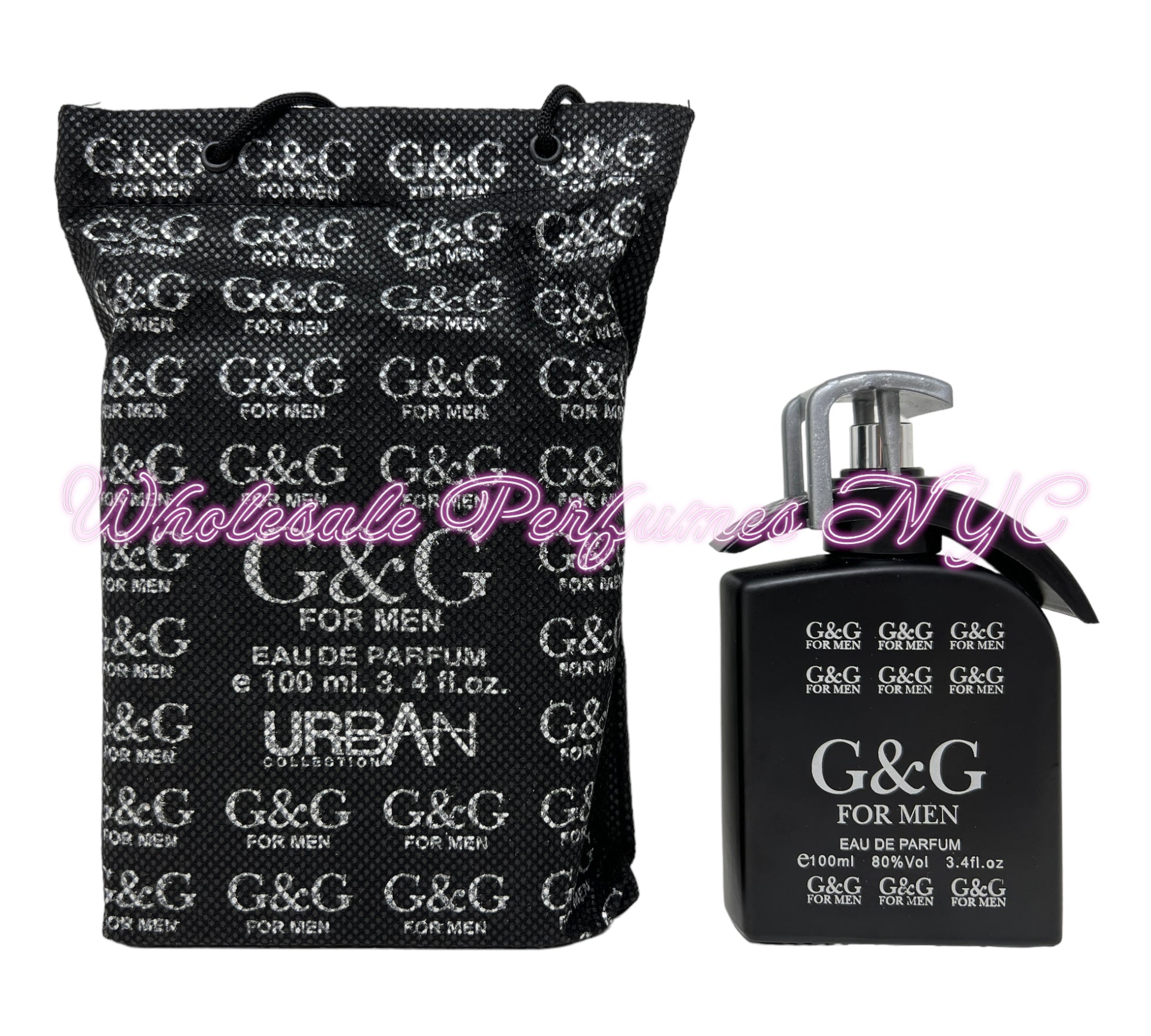 G&G for Men Eau de Parfum Spray in a sleek 3.4oz bottle, showcasing its modern design and elegant packaging.