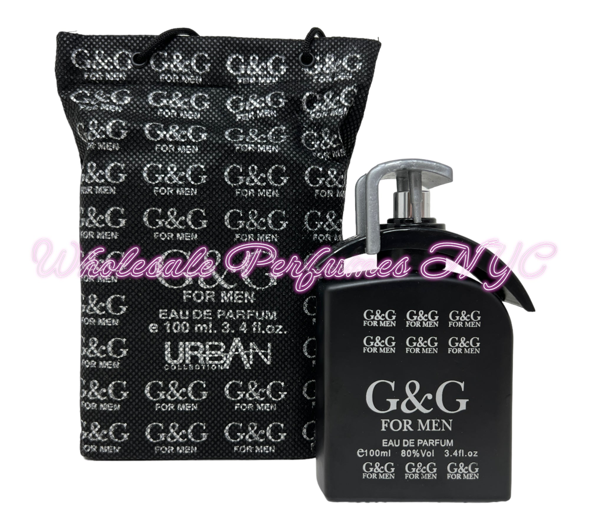 G&G for Men Eau de Parfum Spray in a sleek 3.4oz bottle, showcasing its modern design and elegant packaging.