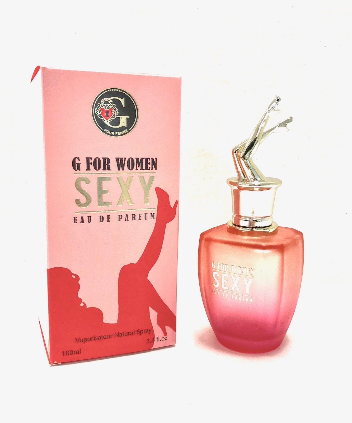 G for Women Sexy Eau de Parfum Spray by MCH Beauty, 3.4oz bottle with elegant design.