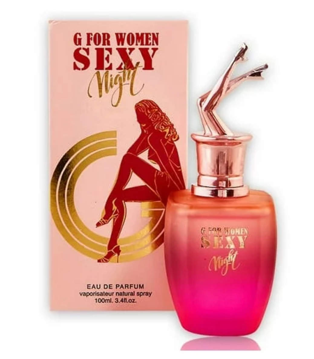 G for Women Sexy Night Eau de Parfum Spray in a stylish bottle, 3.4oz, inspired by Jean Paul Gaultier's Scandal by Night.