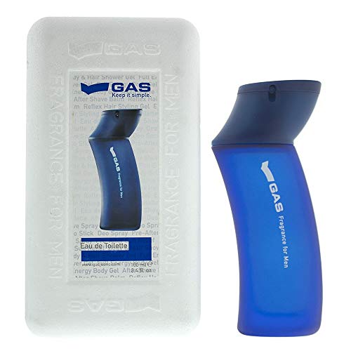 A stylish bottle of Gas Eau de Toilette with a sleek design, showcasing its elegant fragrance.