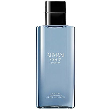 Giorgio Armani Code Colonia Shower Gel bottle with elegant design and luxurious branding.