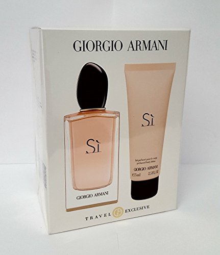 Giorgio Armani Si Gift Set featuring 100ml EDP and 75ml Body Milk elegantly packaged.