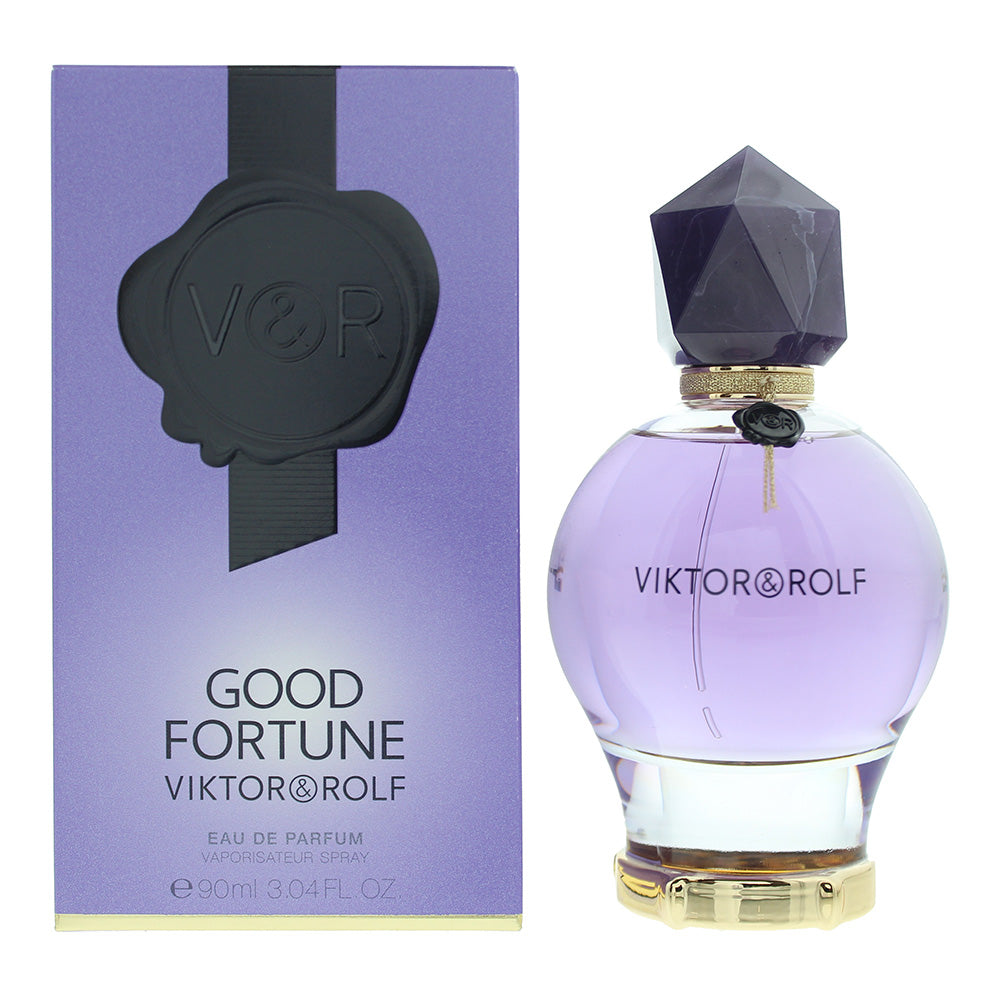 Viktor & Rolf Good Fortune Eau de Parfum bottle elegantly designed with floral accents.