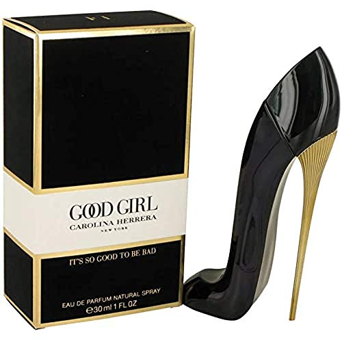 Good Girl Eau de Parfum by Carolina Herrera in a stylish stiletto-shaped bottle, showcasing its luxurious design.