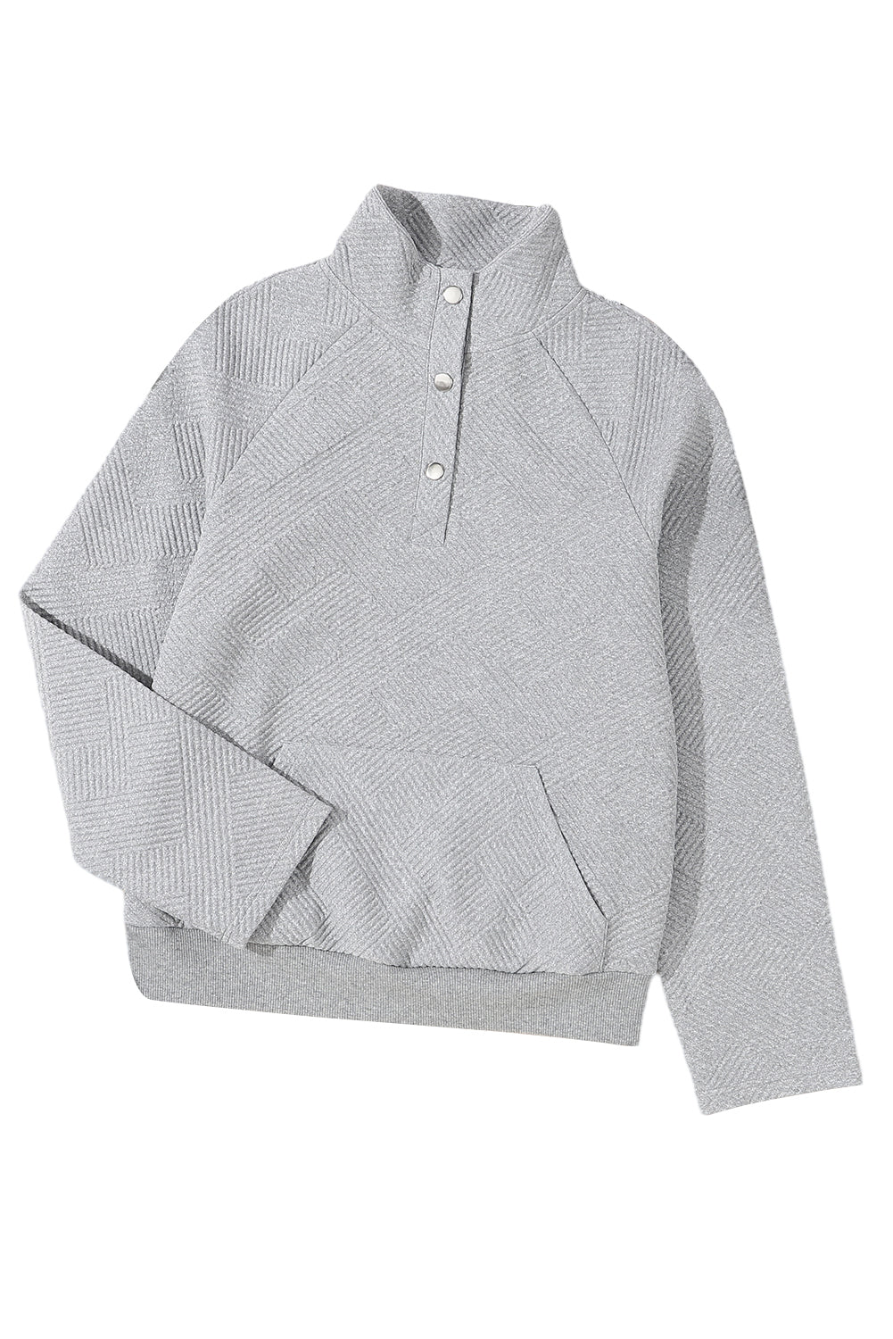 Gold Flame Textured Knit Buttoned Kangaroo Pocket Sweatshirt showcasing its stylish design and textured fabric.