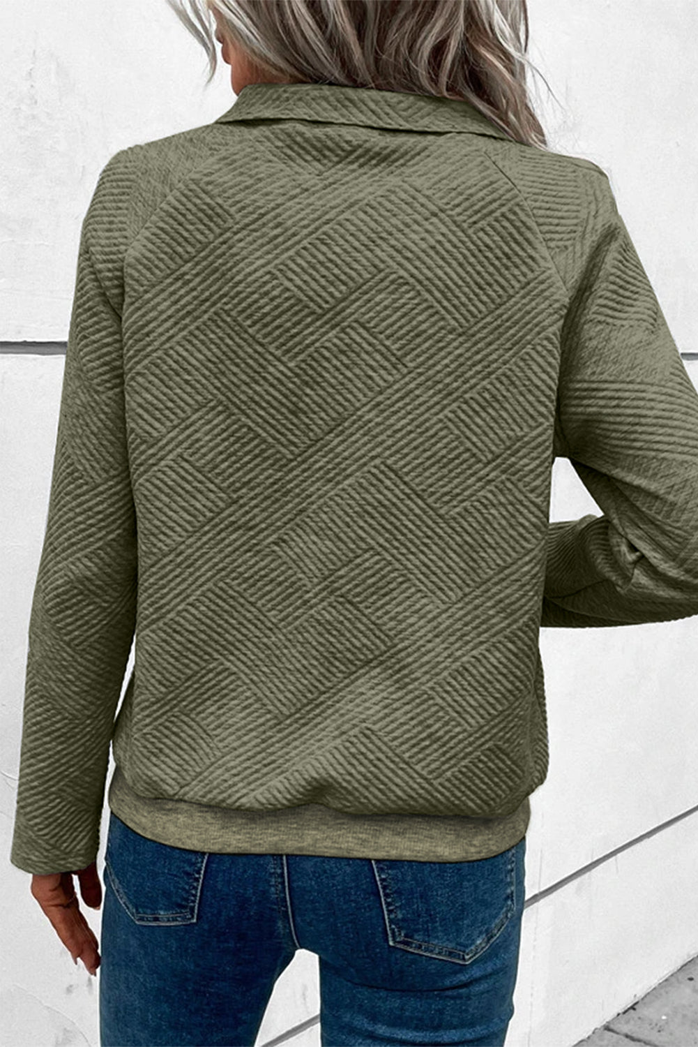 Gold Flame Textured Knit Buttoned Kangaroo Pocket Sweatshirt showcasing its stylish design and textured fabric.