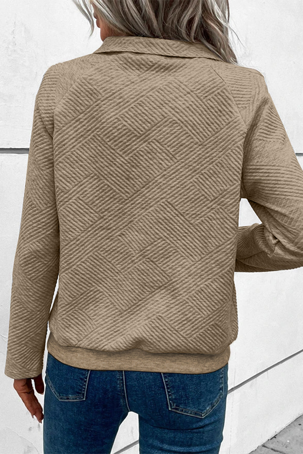 Gold Flame Textured Knit Buttoned Kangaroo Pocket Sweatshirt showcasing its stylish design and textured fabric.