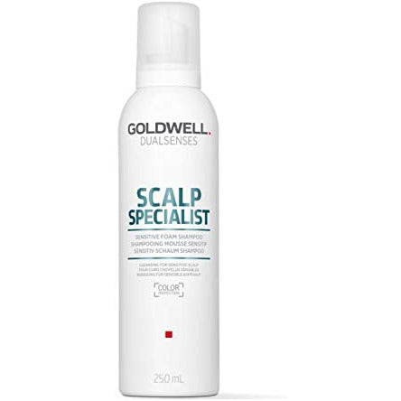 Goldwell Dualsenses Scalp Specialist Sensitive Foam Shampoo bottle with a soothing foam texture, designed for sensitive scalps.