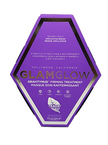 Glamglow Gravitymud Firming Treatment Face Mask in a sleek silver packaging, showcasing its luxurious design and vibrant color.