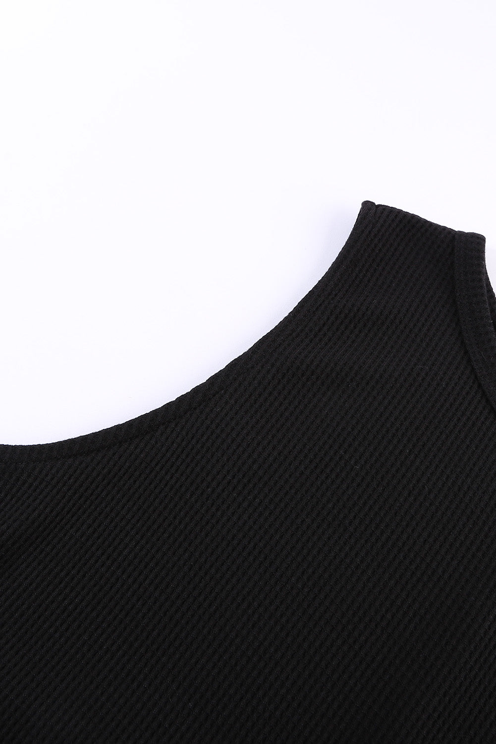 Gray Crew Neck Waffle Tank Top showcasing a stylish sleeveless design, perfect for casual wear.