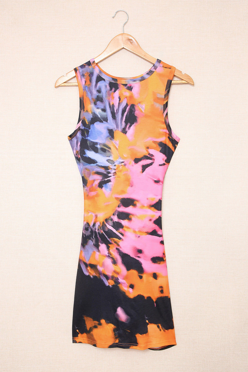 Gray floral print mini dress with hollow out design and wrap tie detail, perfect for summer occasions.