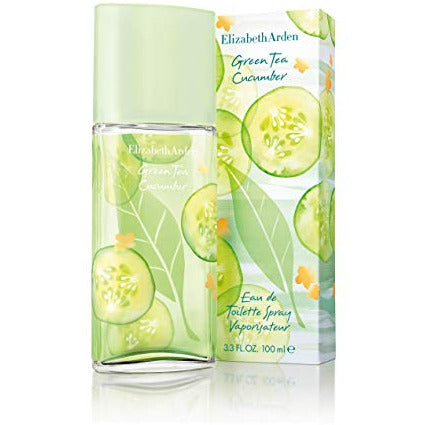 Bottle of Elizabeth Arden Green Tea Cucumber Eau de Toilette with a refreshing cucumber and green tea design.