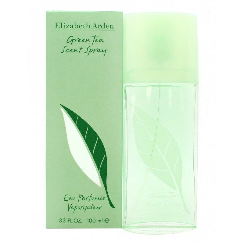 Green Tea Eau de Parfum by Elizabeth Arden in a stylish bottle, showcasing its refreshing citrus aroma.