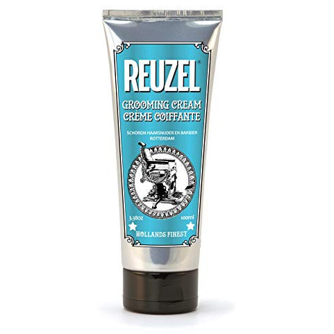 Reuzel Grooming Hair Cream in a stylish container, showcasing its lightweight texture and branding.