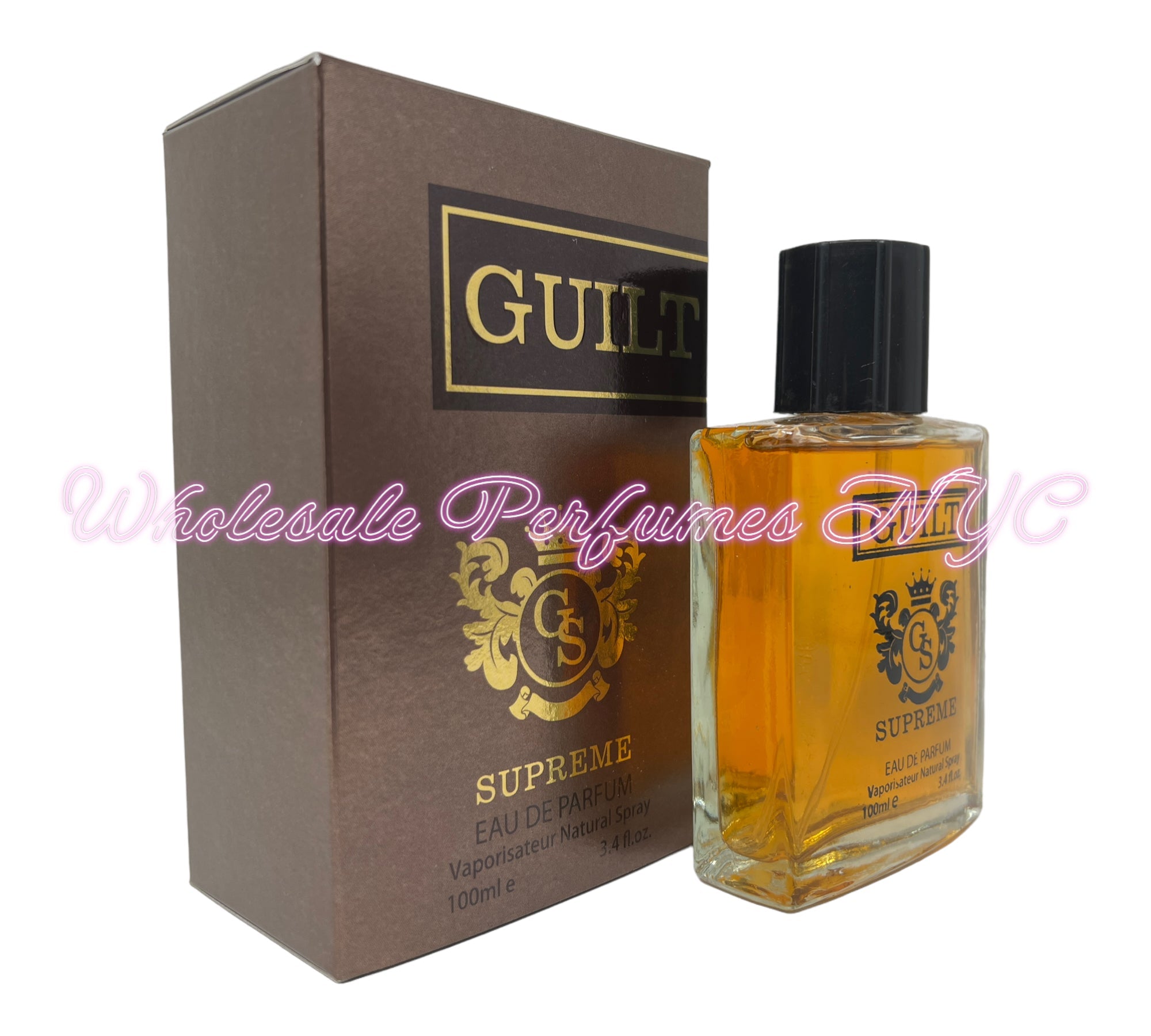 Guilt Supreme for Men Eau de Parfum Spray by Urban Collection in a sleek 3.4oz bottle, inspired by Gucci's Guilty Absolute.