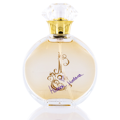 Perfume bottle with golden accents.