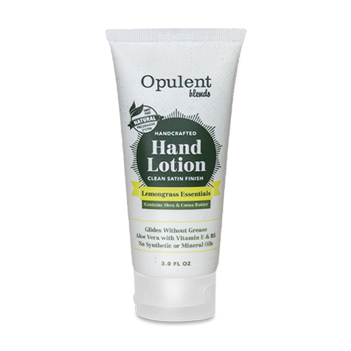 A travel-sized tube of Lemongrass Hand Lotion, featuring a vibrant green label and a sleek design, perfect for moisturizing on the go.