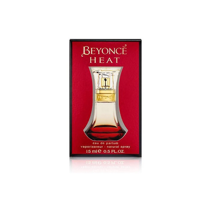 Beyoncé Heat Eau de Parfum bottle with a sleek red design, symbolizing seduction and femininity.