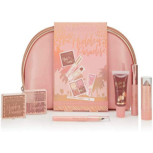 Sunkissed Hidden Paradise Gift Set featuring 7 luxurious beauty products in elegant packaging.