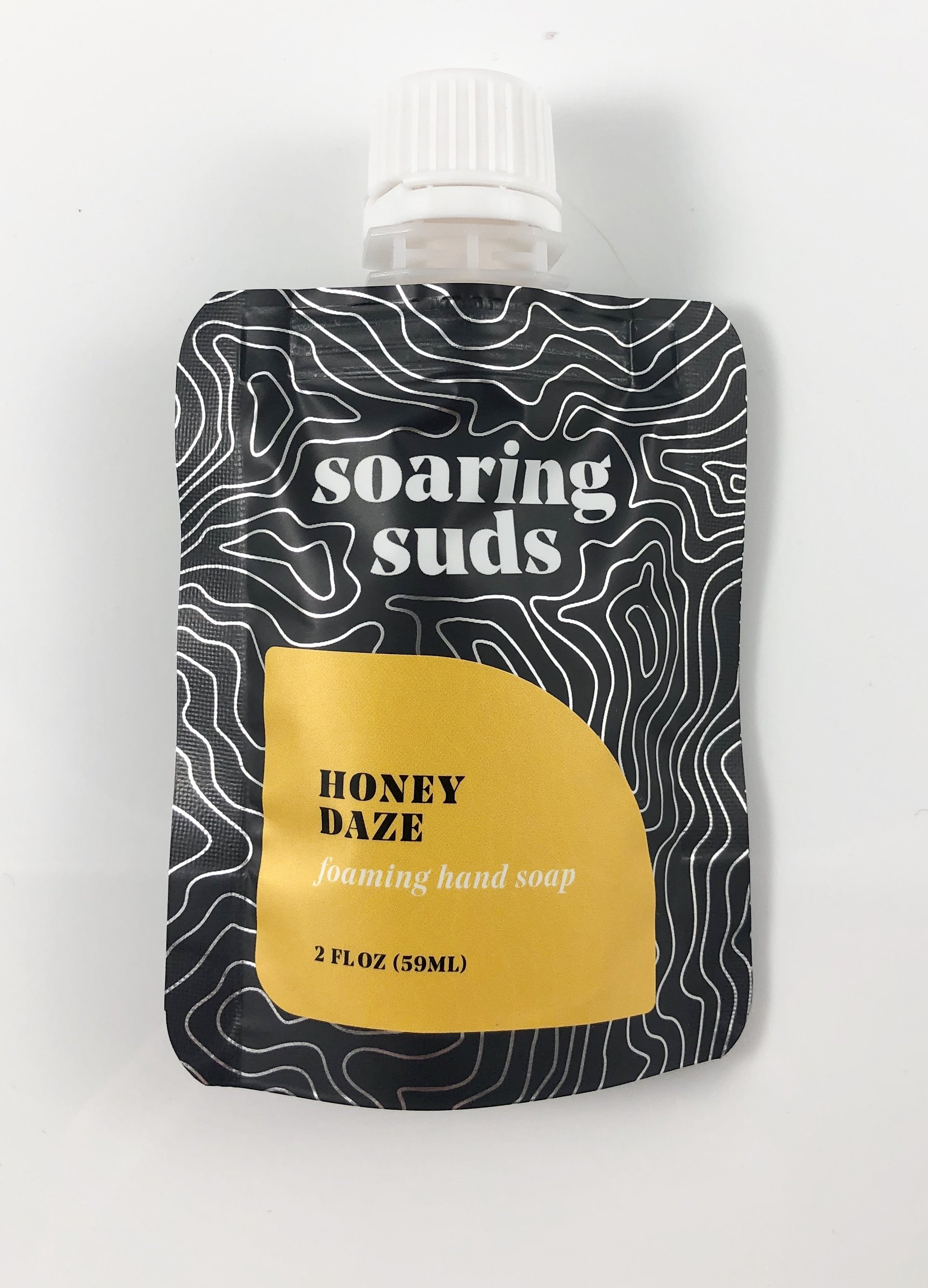 Honey Daze Liquid Hand Soap Refill pack featuring organic ingredients and a honey scent.