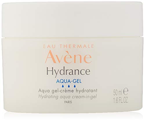 Avène Hydrance Aqua-Gel Moisturiser in a sleek jar, showcasing its lightweight gel texture and soothing properties.